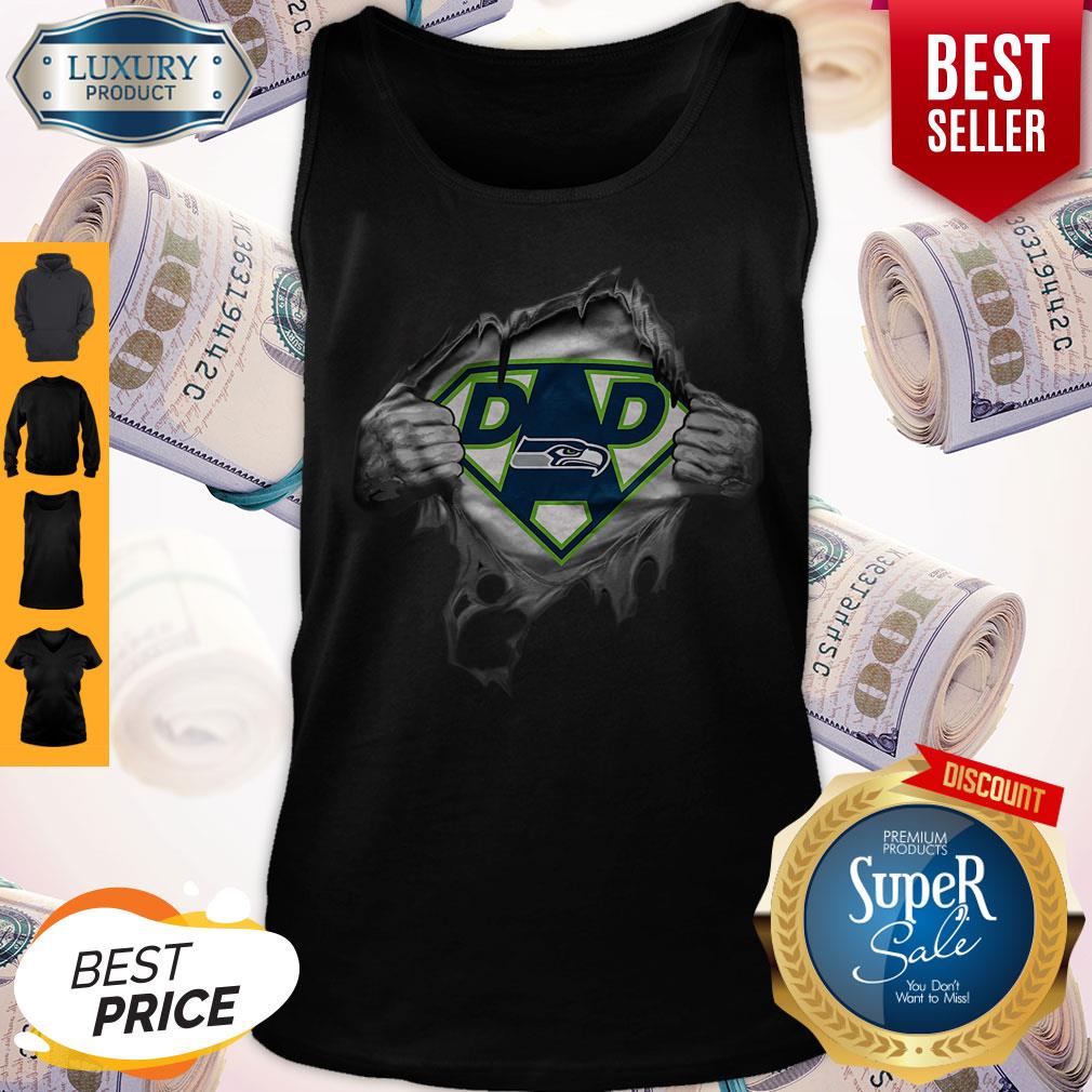 Top Blood Inside Me Dad Seattle Seahawks Logo Shirt