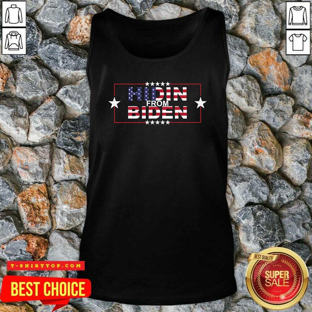 Top Hidin From Biden American Flag Shirt