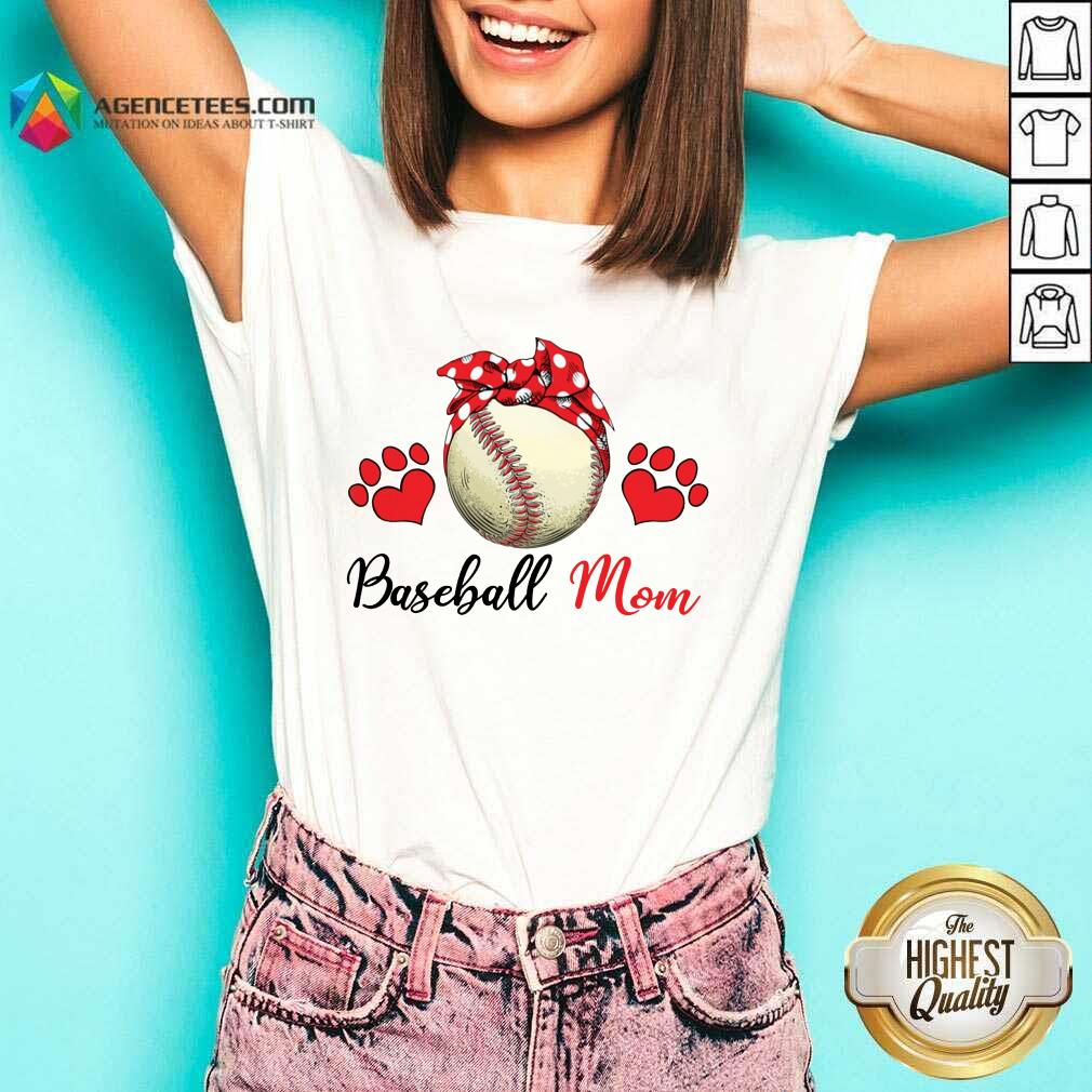 Top Polka Dot Red Baseball Love Mother For Baseball Lover Shirt