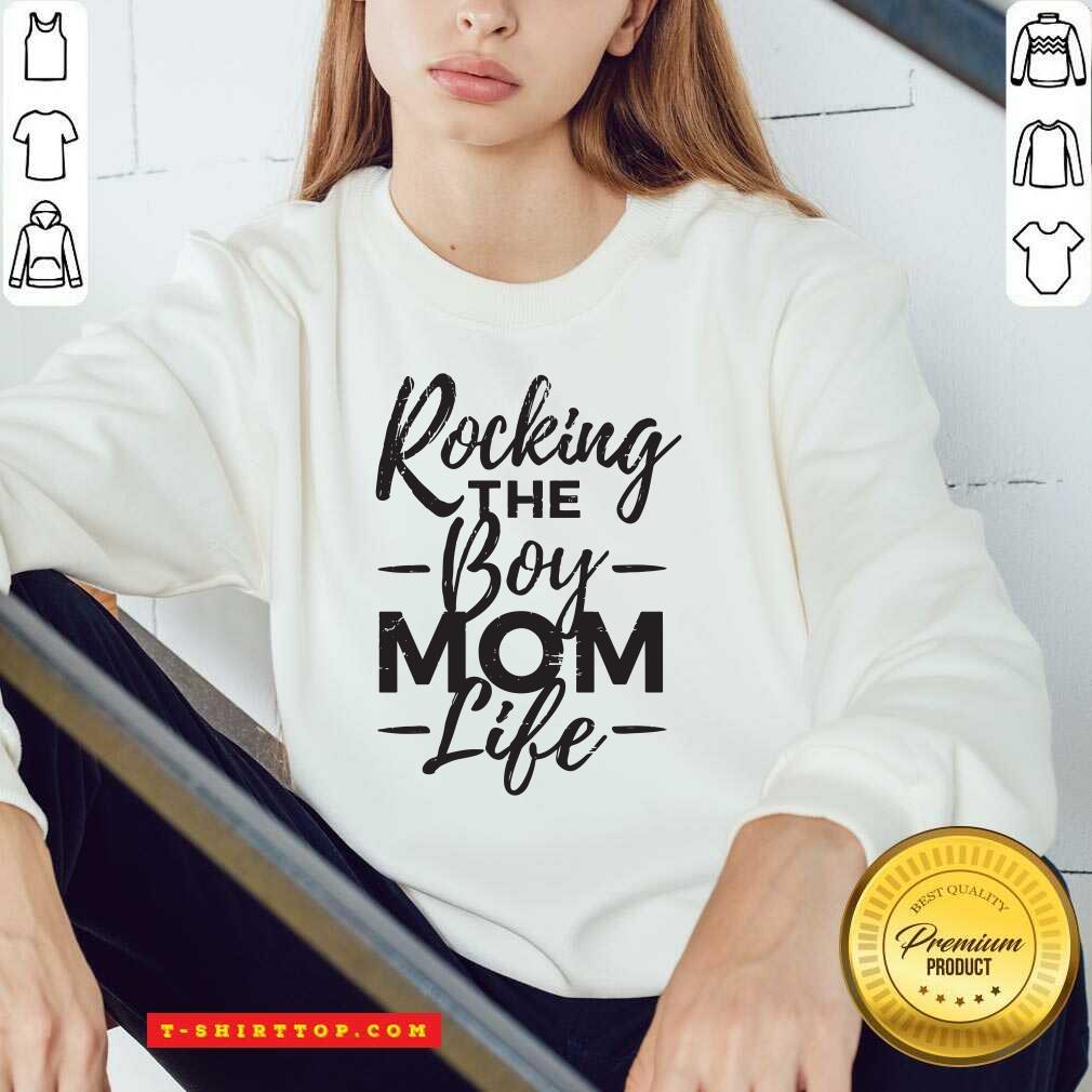 Top Rocking The Boy Mom Life Shirt