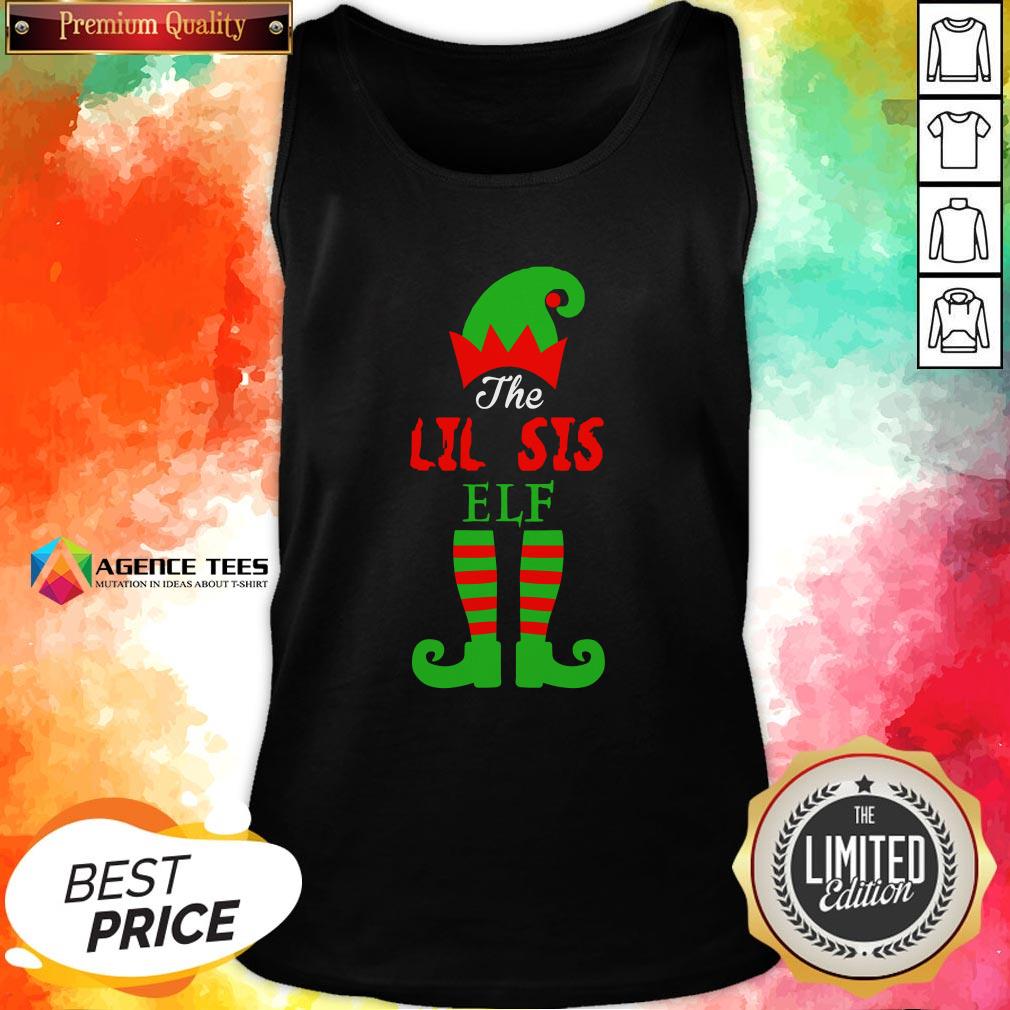 Top The Lil Sis Elf Christmas Funny Shirt