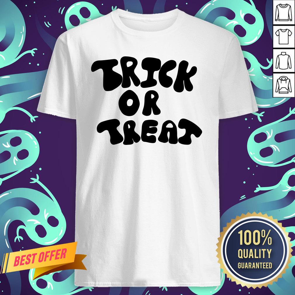 Trick Or Treat Calligraphy Orange & Black Halloween Shirt