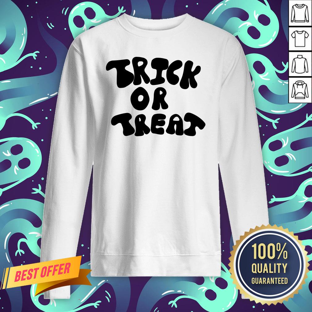 Trick Or Treat Calligraphy Orange & Black Halloween Shirt
