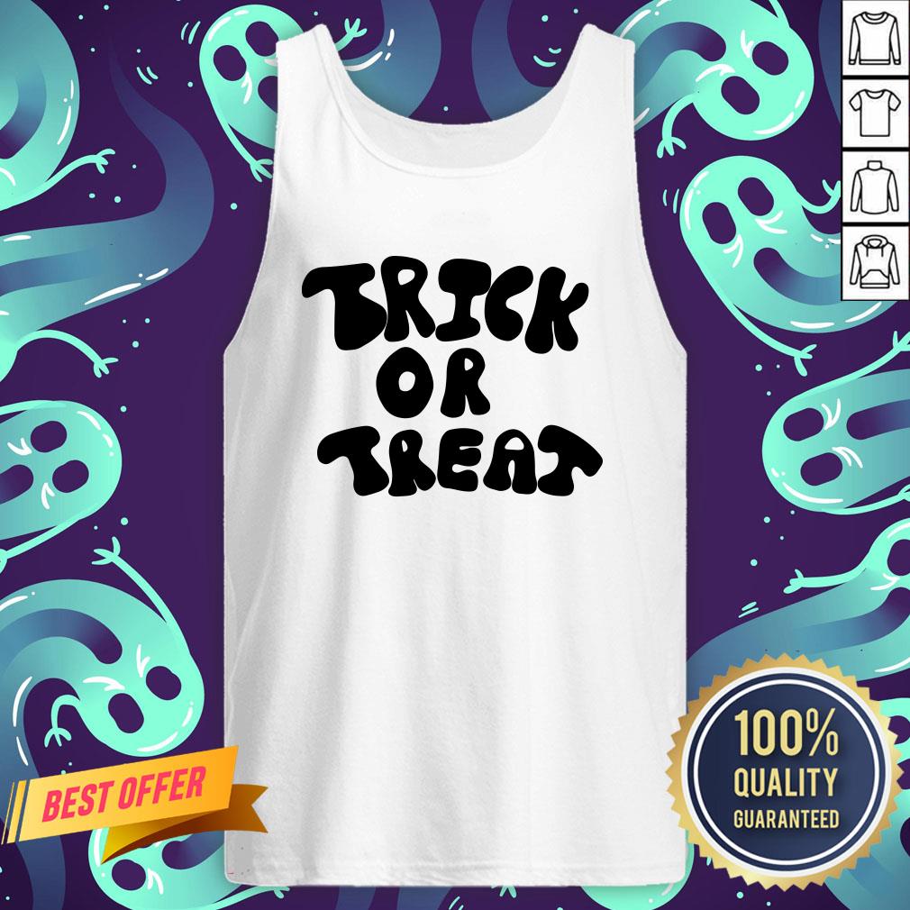 Trick Or Treat Calligraphy Orange & Black Halloween Shirt