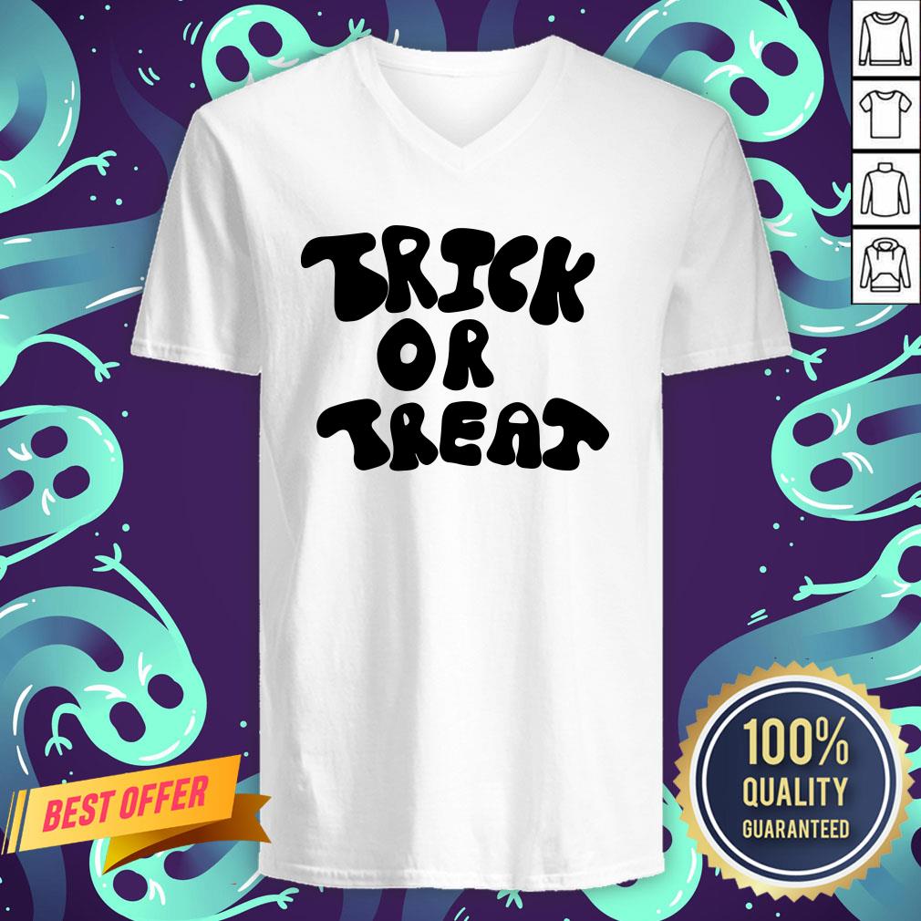 Trick Or Treat Calligraphy Orange & Black Halloween Shirt