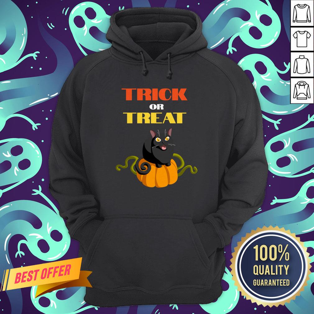 Trick Or Treat Funny Pumpkin Cat Halloween Shirt