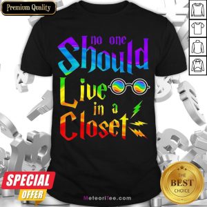 Nice Lgbt No One Should Live In A Closet Shirt