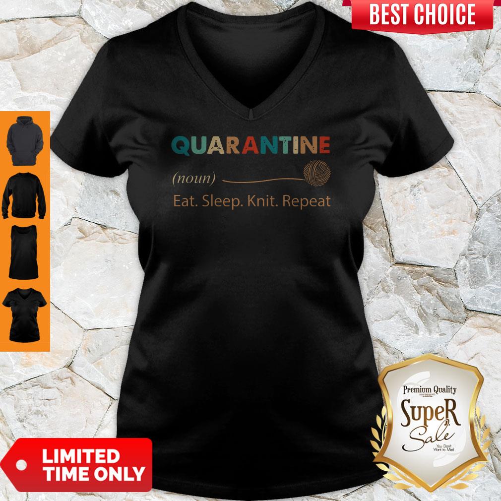 Official Quarantine Noun Eat Sleep Knit Repeat Shirt
