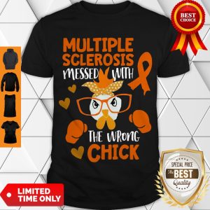 Pretty MS Awareness Wrong Chick Fighter Support Multiple Sclerosis Shirt
