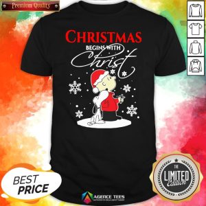 Top Christmas Begins With Christ Charlie Brown Snoopy Shirt
