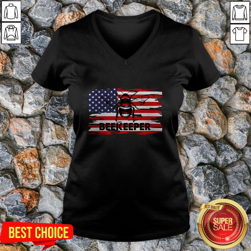 Vip Patriotic Beekeeper American Flag 4th Of July Gift Bee Shirt