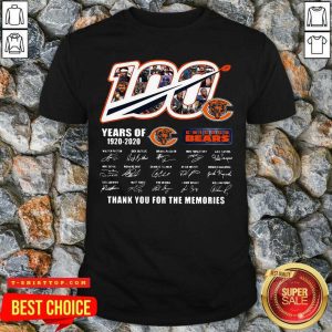 Chicago Bears 100 Years Of 1920 2020 Thank You For The Memories Signatures Shirt