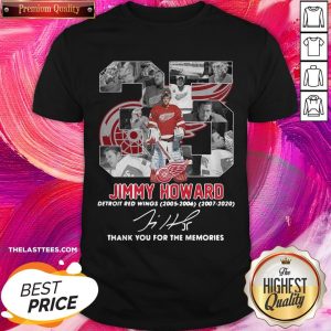 35 Jimmy Howard Detroit Red Wings 2005 2006 2007 2020 Thank You For The Memories Signature Shirt