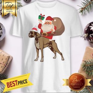 Pretty Santa Riding Boxer Christmas Shirt
