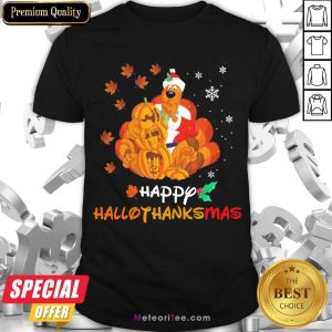 Funny Scooby-Doo Pumpkin Happy Hallothanksmas Halloween Thanksgiving Christmas Shirt