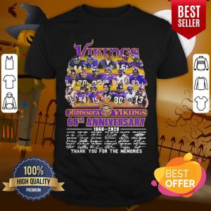 Minnesota Vikings 60th Anniversary 1960 2020 Thank You For The Memories Signatures Shirt