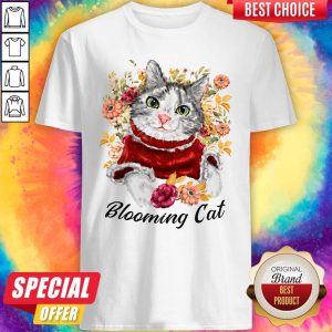 Cute Blooming Cat Watercolor Cat Flower Shirt