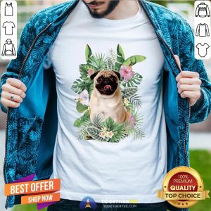 Official Pug White Flower Shirt