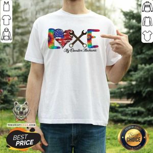 Happy Love My Elevator Mechanic American Flag Independence Day Shirt