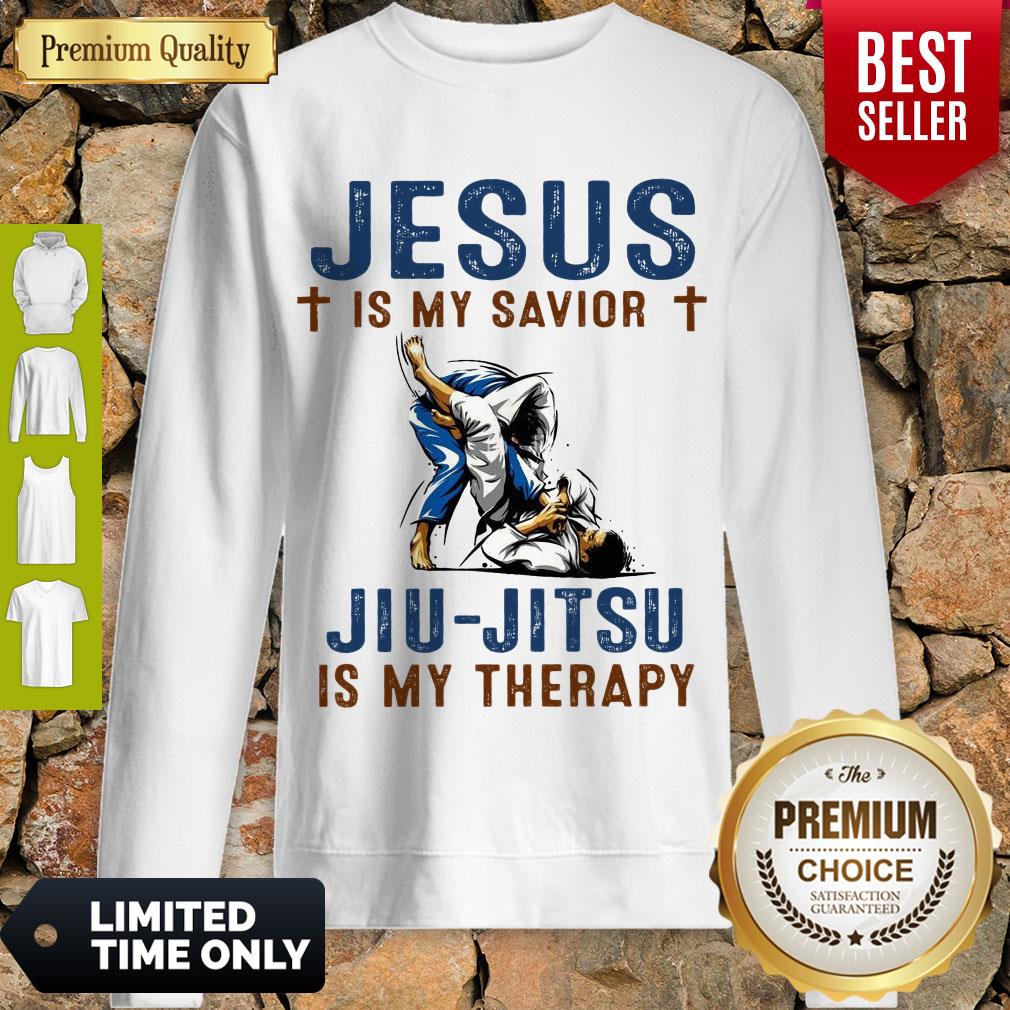TOP JESUS IS MY SAVIOR JIU-JITSU IS MY THERAPY SHIRT