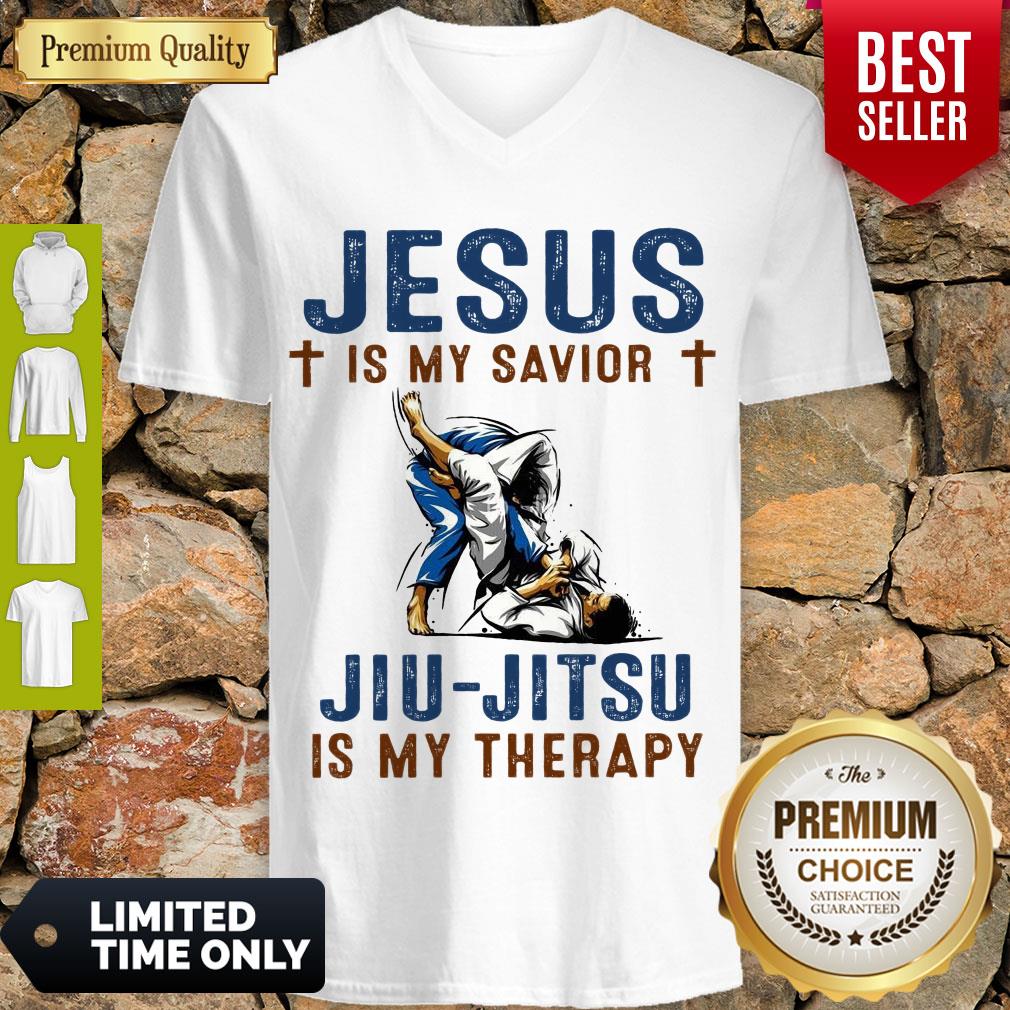 TOP JESUS IS MY SAVIOR JIU-JITSU IS MY THERAPY SHIRT