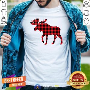 Premium Plaid Reindeer Moose Shirt