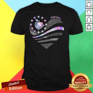 Love Patriotic Teacher Heart Apple Pencil Stars Shirt