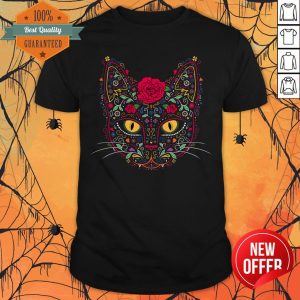 Day Of The Dead Kitty Cat Sugar Skull Shirt