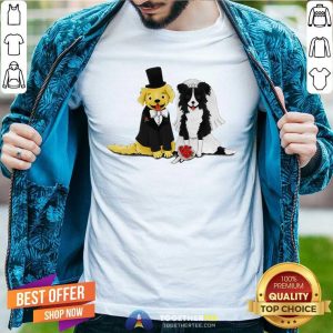 Hot Dog Bride And Groom – Retriever And Collie Shirt