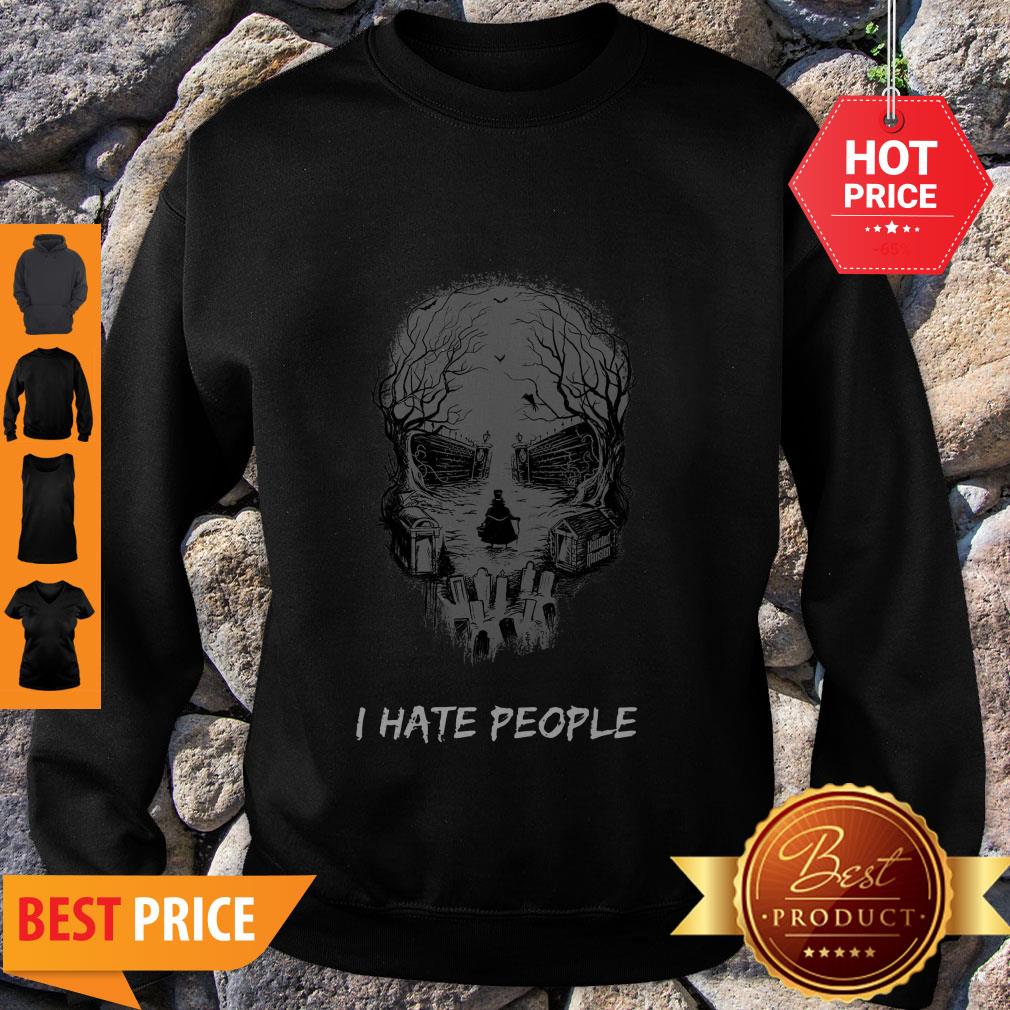 I Hate People Disneyland Haunted Mansion Skull Shirt