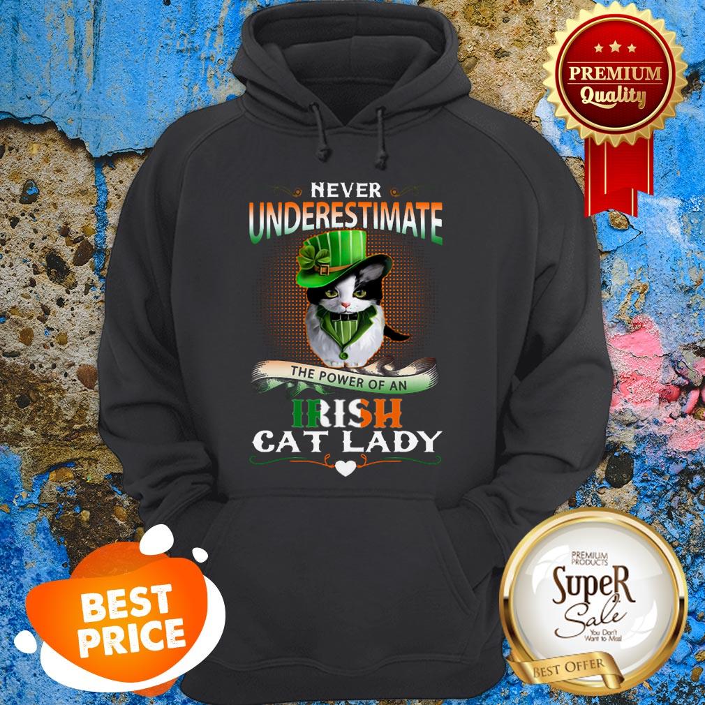 Never Underestimate The Power Of An Irish Cat Lady Patrick Day Shirt