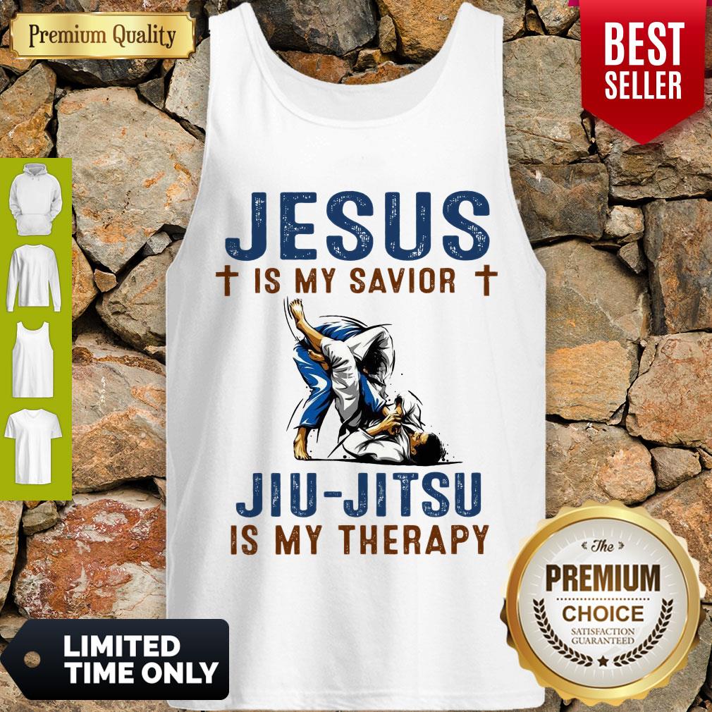TOP JESUS IS MY SAVIOR JIU-JITSU IS MY THERAPY SHIRT