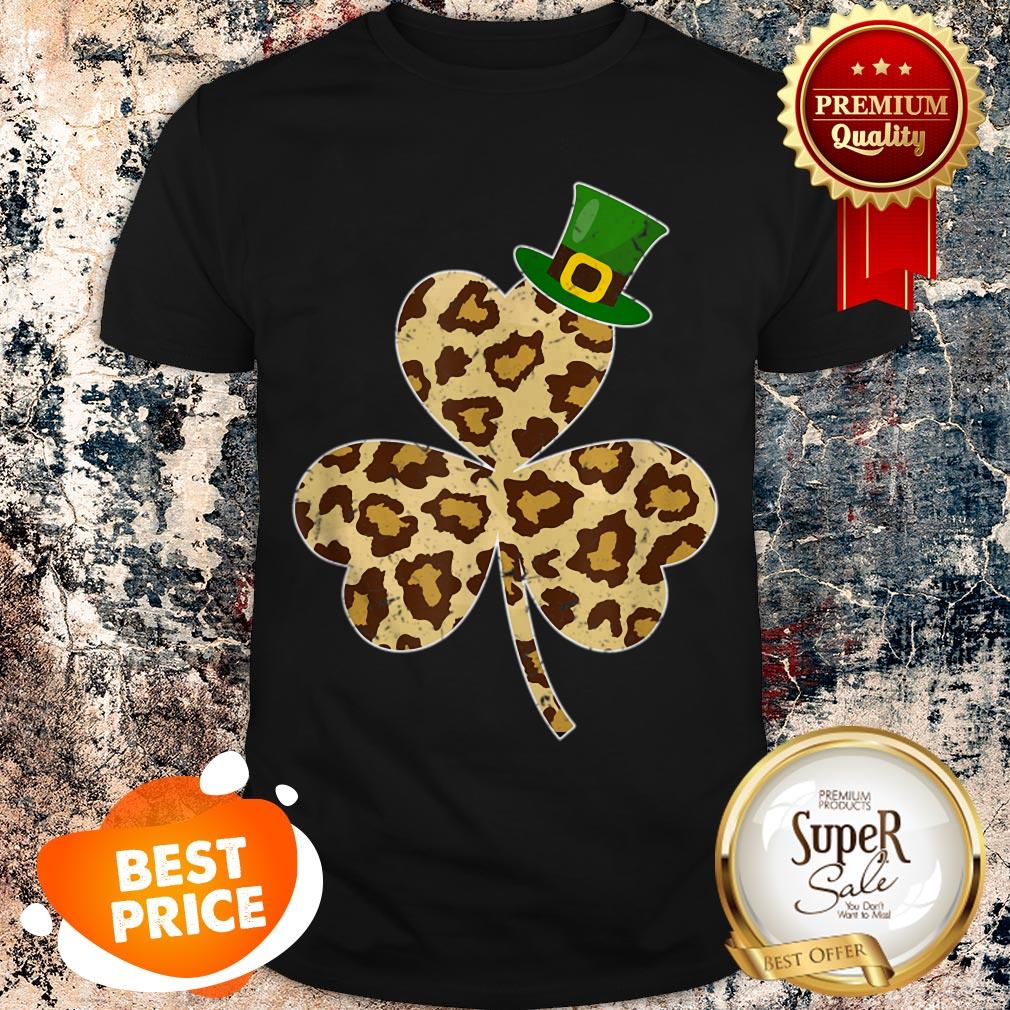 Nice St Patricks Day Costume Leopard Shamrock Lover Gifts T-shirt