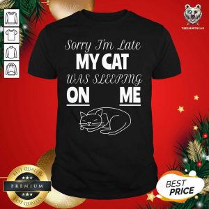 Cute Sorry I’m Late My Cat Was Sitting On Me For Cat Lover Shirt