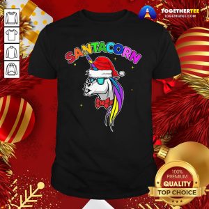 Great Santacorn Unicorn Santa Hat Christmas Shirt
