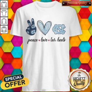 Awesome Peace Love North Carolina Tar Heels Shirt