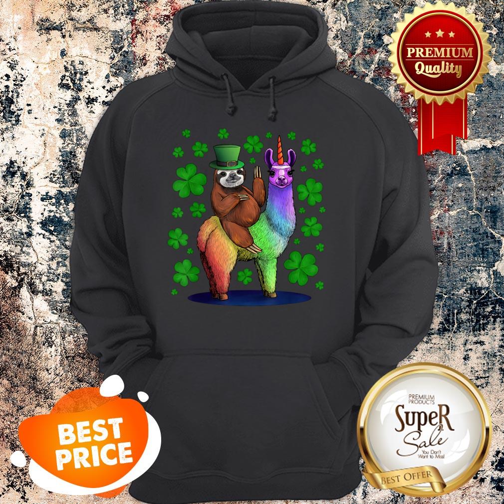 Nice Leprechaun Sloth Riding Llama Unicorn St Patricks Day T-shirt