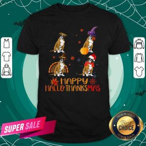 Cute Boxer Happy Hallothanksmas Shirt