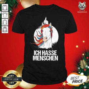 Funny Ich Hasse Menschen Mittelfinger Cooles Einhorn Shirt