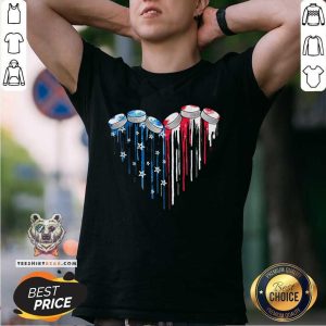 Hockey Watercolor Heart American Flag Shirt