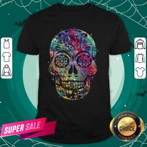 Sugar Skull Watercolor Day Of The Dead Dia De Muertos Shirt