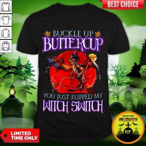 Dragon Halloween Buckle Up Buttercup You Just Flipped My Witch Switch Sunset Shirt