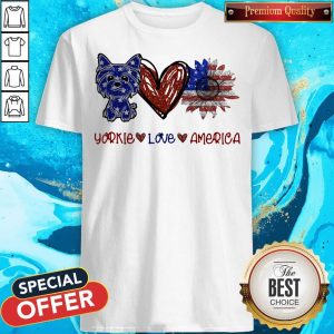 Funny Yorkie Love America 4th Of July Independence Day Shirt