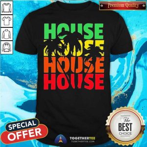 Colorful House Music Beach Palm Tree Shirt