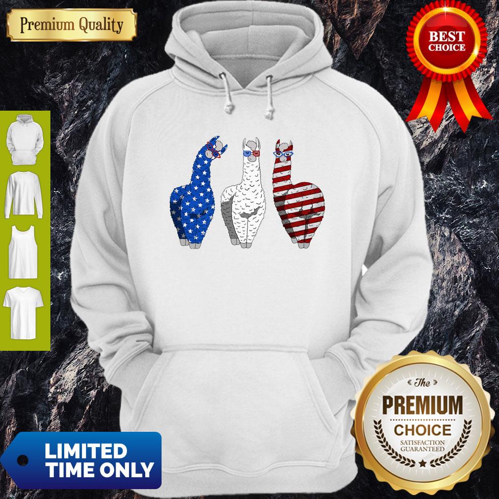 Llama American Flag Veteran Independence Day Shirt