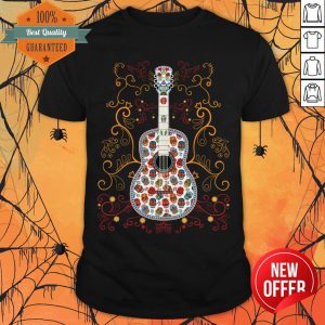 Sugar Skull Colorful Guitar Day Of The Dead Shirt