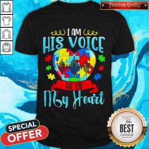 Official Autism I Am His Voice He Is My Heart Shirt