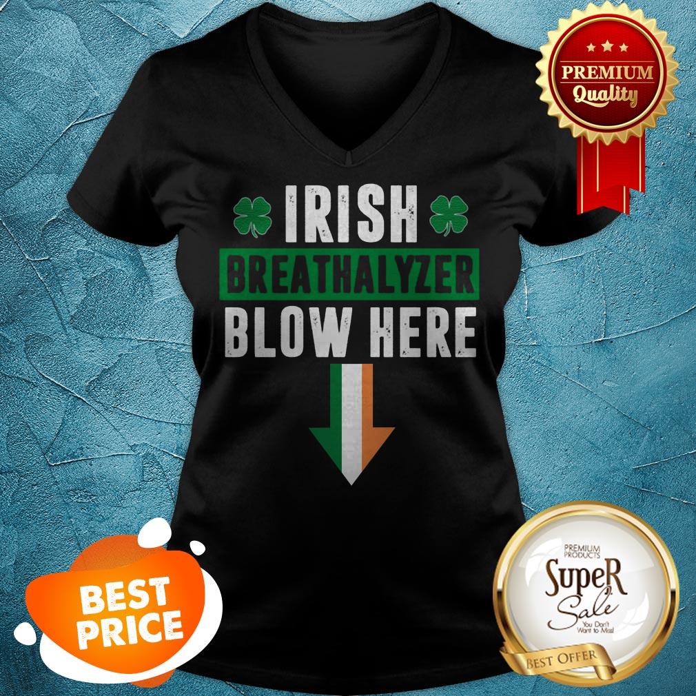 Nice St Patricks Day Shamrock Irish Breathalyzer Blow Here Shirt