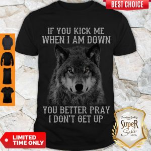 Cute Wolf If You Kick Me When I Am Down You Better Pray I Don’t Get Up Shirt