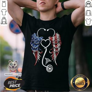 Cute Nurse Wings American Flag Shirt